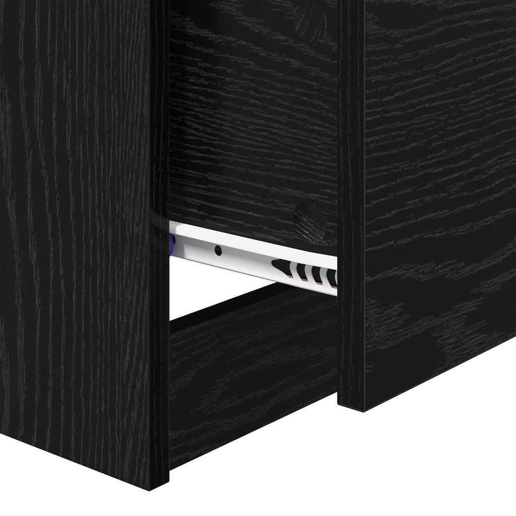 Nightstand Black Oak Effect 40 x 40 x 63 cm Engineered Wood