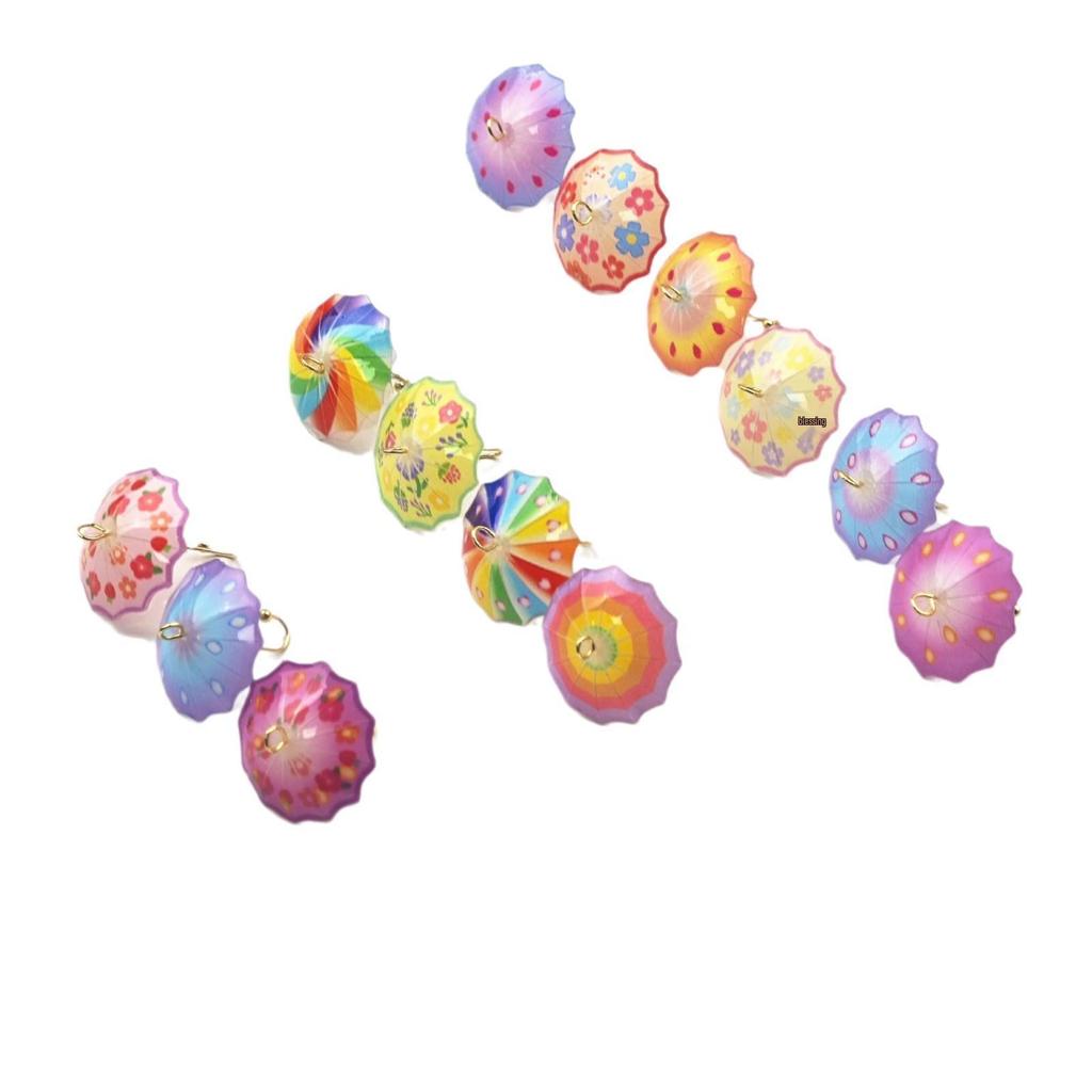 Kolorowy Mini Parasol DIY Akcesoria do Biżuterii na Kolczyki i Wsuwki do Włosów