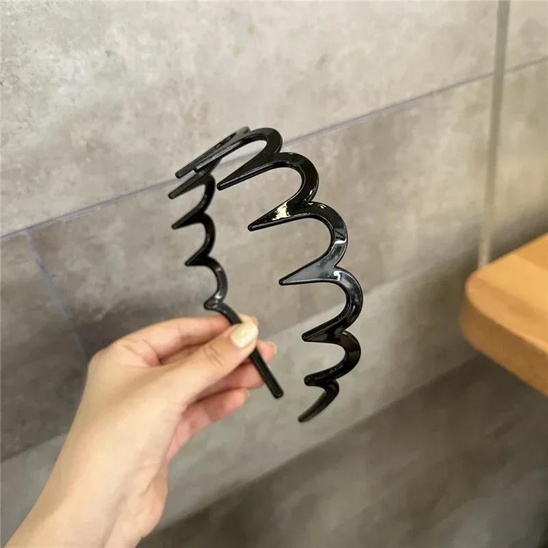 

Модные волнообразные повязки на голову для женщин, однотонные, с зубчиками, нескользящие, для волос, для девочек, для умывания лица, спортивные, аксессуары для волос