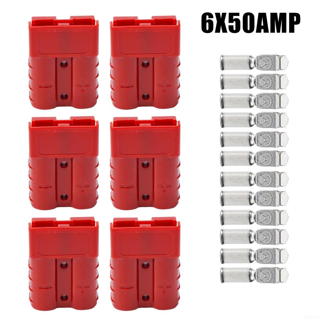 For Anderson Style Plug Connectors for Solar Caravan 6AWG 50AMP Pack of 6