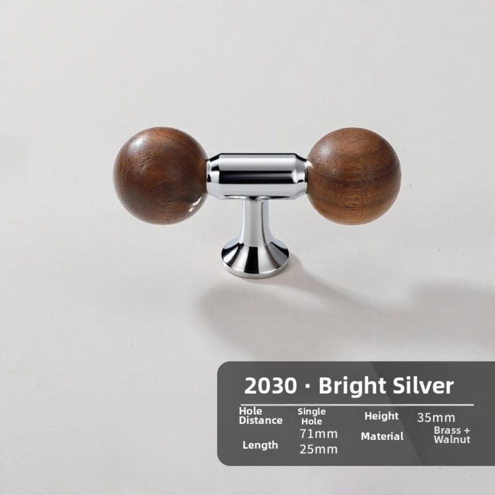 Walnut Drawer Pulls Brass Round Knobs Decorative Cupboard Handles Furniture Hardware