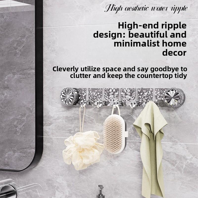 Suction Cup Hook, Household Water Corrugated Row Hanging Clothes Hook, Bathroom and Toilet Strong Non-drilling, Traceless Adhesive Hook