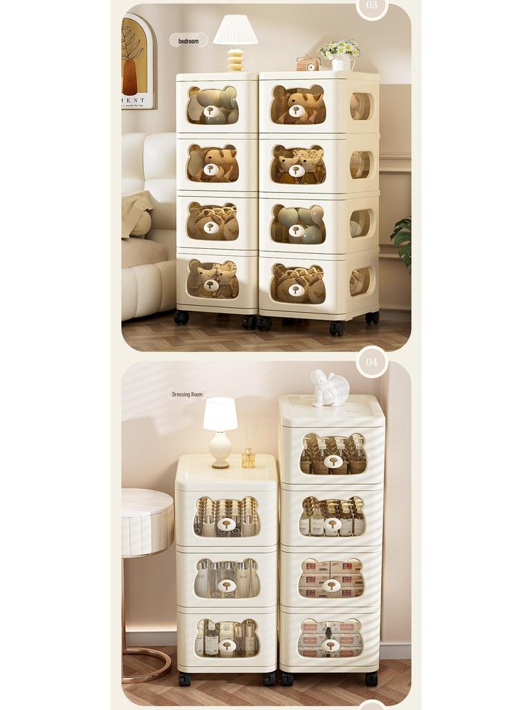 Multi-Layer Snack & Toy Storage Cabinet: Safe for Kids, Ideal for Living Room & Bedroom
