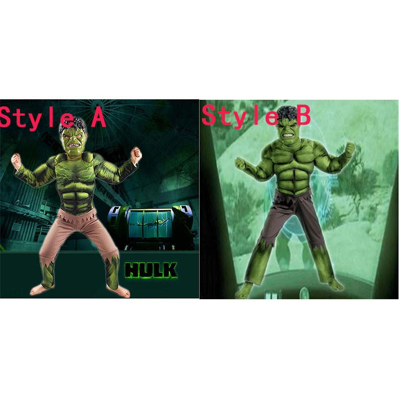 Hulk The Avengers Muscle Mask Costume Boys Cosplay Kids Carnival Clothes Fantasy