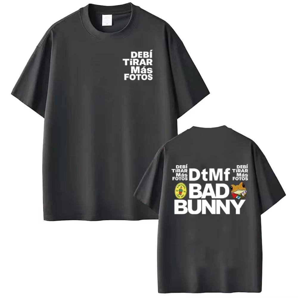 Rapper Bad Bunny Debi Tirar Mas Fotos DTMF Print T Shirt Unisex Summer Hip Hop Loose Unisex And Unisex TShirt