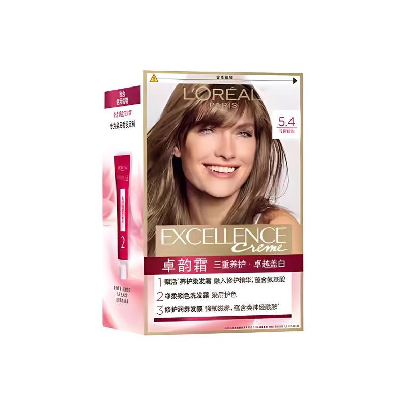 Loreal Paris Color Natural Shine Zhuoyun Cream Revitalizing Hair Dye-5.4 Light Copper Brown