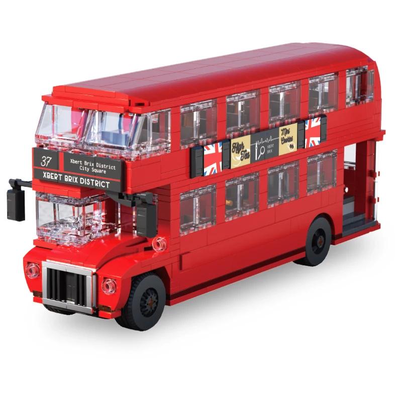 745PCS British Retro Double Decker Bus Building Blocks City Tour Bus Model Bricks Desktop Decoration Toys For Kids Holiday Gifts