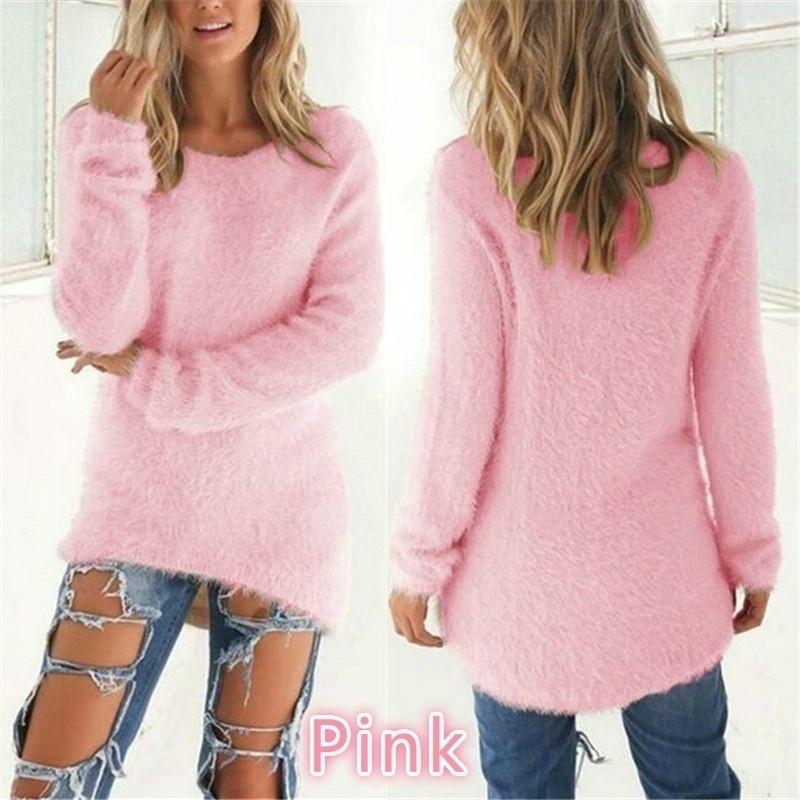 Womens Clothes Autumn and Winter Sweaters Casual Long Sleeve Sweaters Ladies O-neck Shirts Cotton Pullover Loose Sweaters