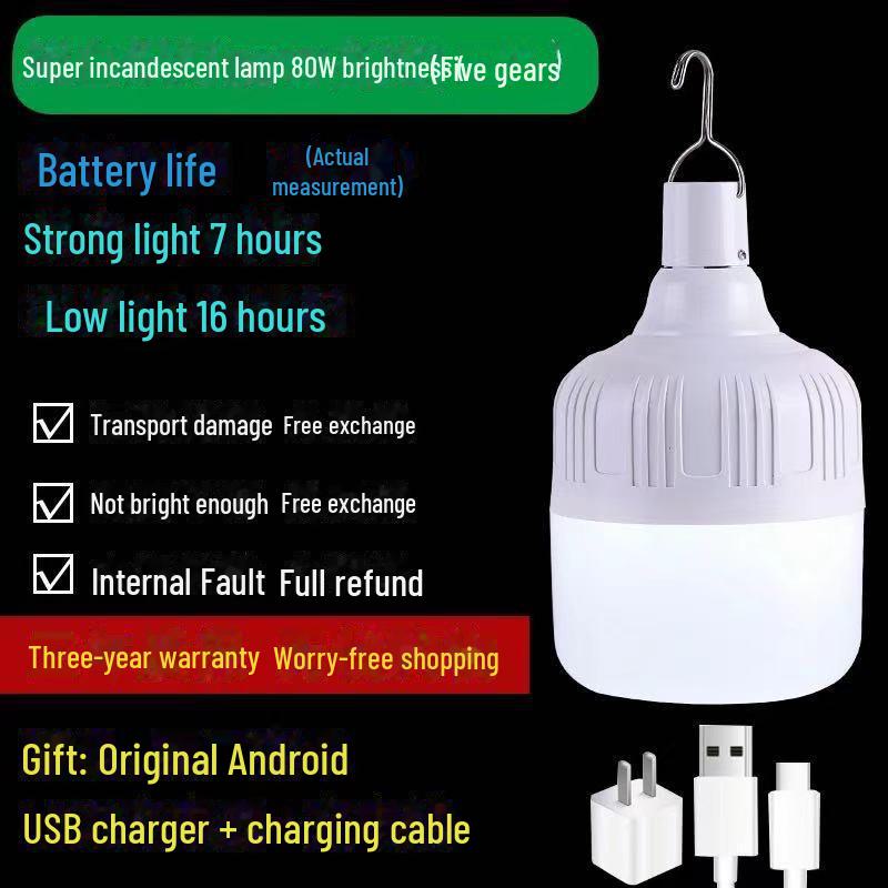 Emergency Wireless Camping Bulb - Super Bright Lighting for Power Outages and Night Markets