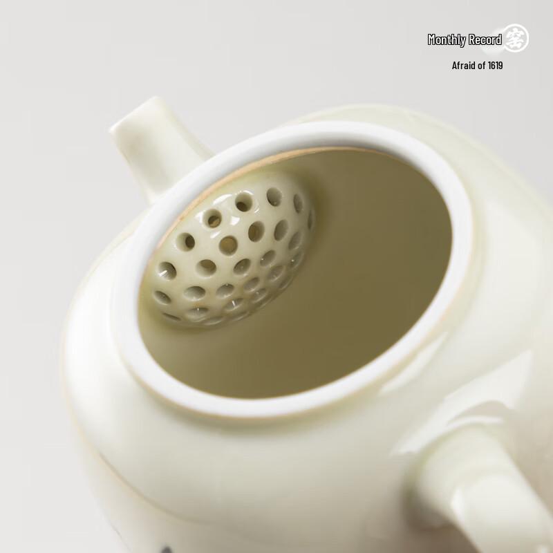 Yueji Kiln Wood-Fired 'Loquat' Square Ceramic Teapot