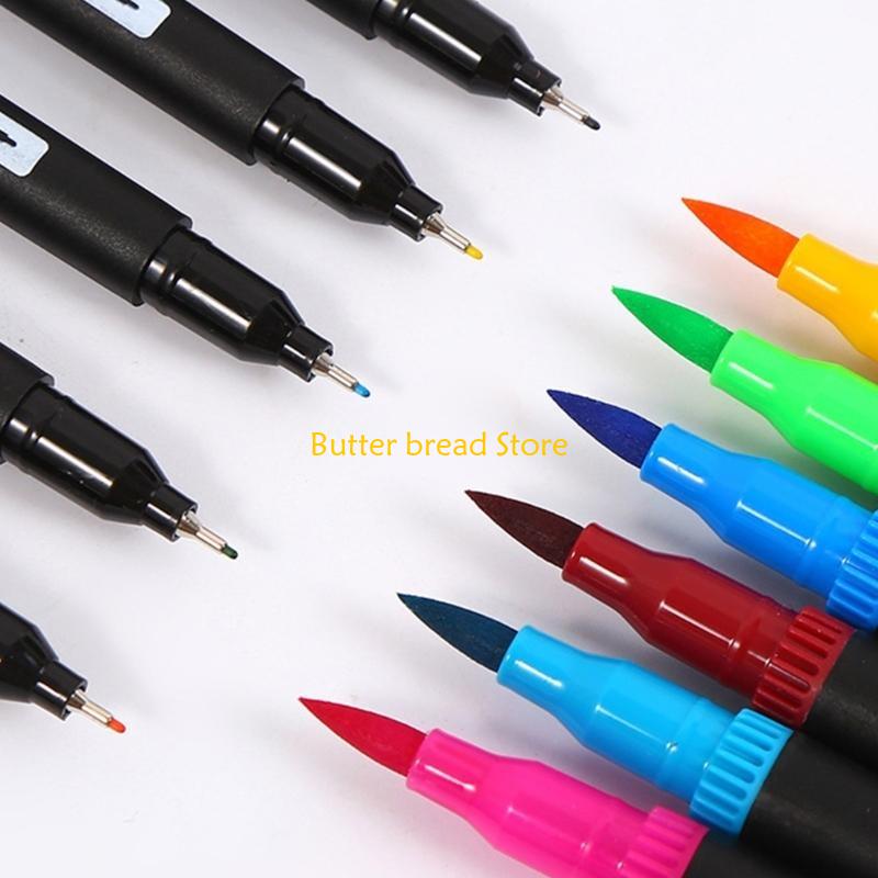 W89C 36/48/60/72/100 Colors Double Ends Brush Pen Marker Set Felt Tip Pen Watercolor Pen for Colouring Books