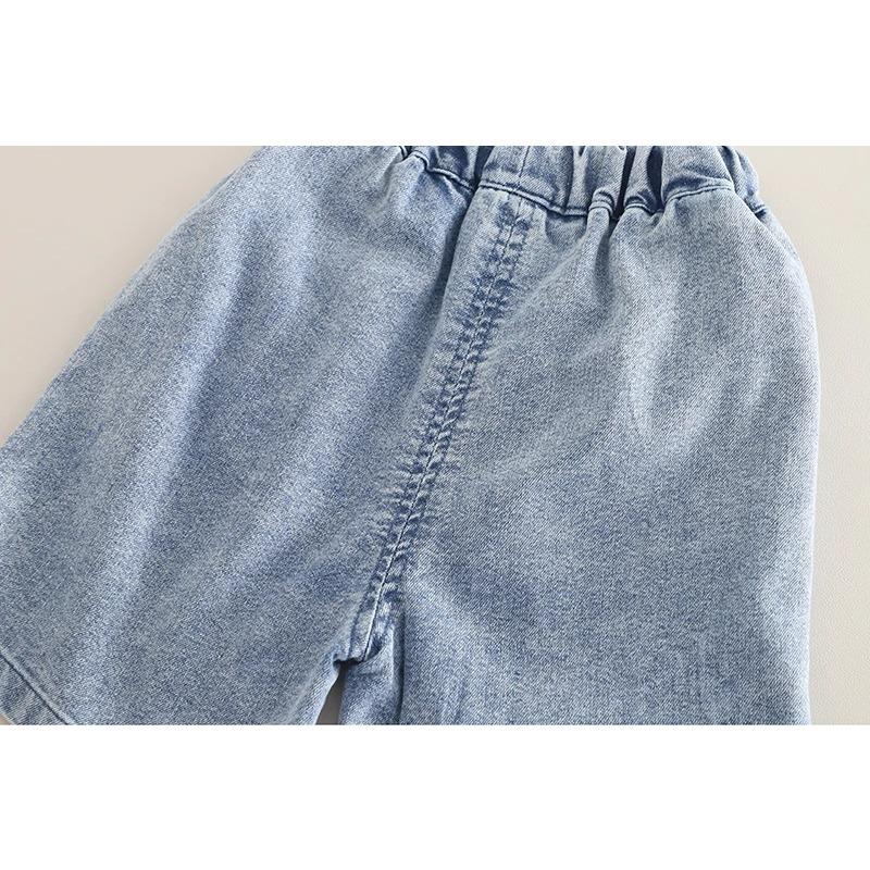 Children Cotton Clothes Summer Boy Causal Denim T Shirt Short Set Infant Kid Fashion Toddler Tracksuit