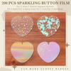 AS60-For Pin Maker Machine Kit Supplies 200Pcs Square Button Maker Glittering Film 4 Styles Clear Holographic Laminate Sheets