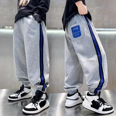 Children's Casual Sweatpants Boys and Girls Autumn and Winter New Design Sense of Colourful Striped Trousers Straight Wide-legged Legged Trousers