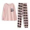 Aifen Teng Women's Pajamas Set: Pure Cotton, Long Sleeve, Long Pants, Casual Home Wear, Suitable for Spring, Autumn, and Winter.