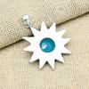 Blue Chalcedony Gemstone Jewelry 925 Sterling Silver Handmade Wonderful Pendant For Women