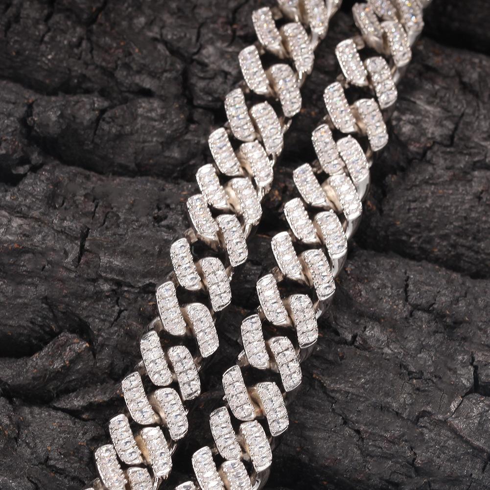 Fashion Bling Bling Gold Plated Cuban Link Chain Bracelet 12mm Square CZ Cubic Zirconia Cuban Bracelet Hip Hop Jewelry