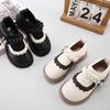 Girls Princess Leather Shoes Spring Autumn Floral Ballet Flats Soft Sole Fashionable Toddler Shoes