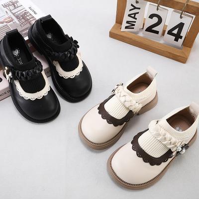 Girls Princess Leather Shoes Spring Autumn Floral Ballet Flats Soft Sole Fashionable Toddler Shoes
