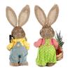 2pcs Easter Bunny Ornament Cute Rustic Rabbit Figurines Foam Decorative Bunny Home Decor 35cm