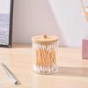 Cotton Swab Storage Box Round Clear Acrylic Makeup Organizer Cotton Pad Swab Toothpick Dustproof Box Home Storage Accessories