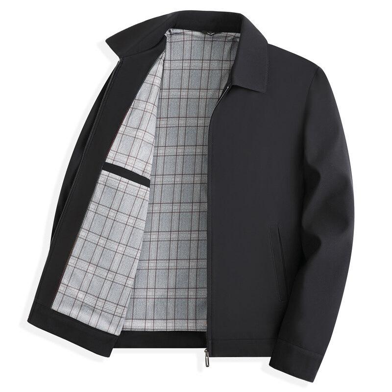 Business Middle-aged and Elderly Jacket Casual Top Dad Coat Spring Civil Servant Administrative Men Lapel Cadre