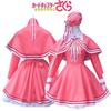 Sakura Girl Cosplay Costume Pink Battle Dress With Transparent Card Design