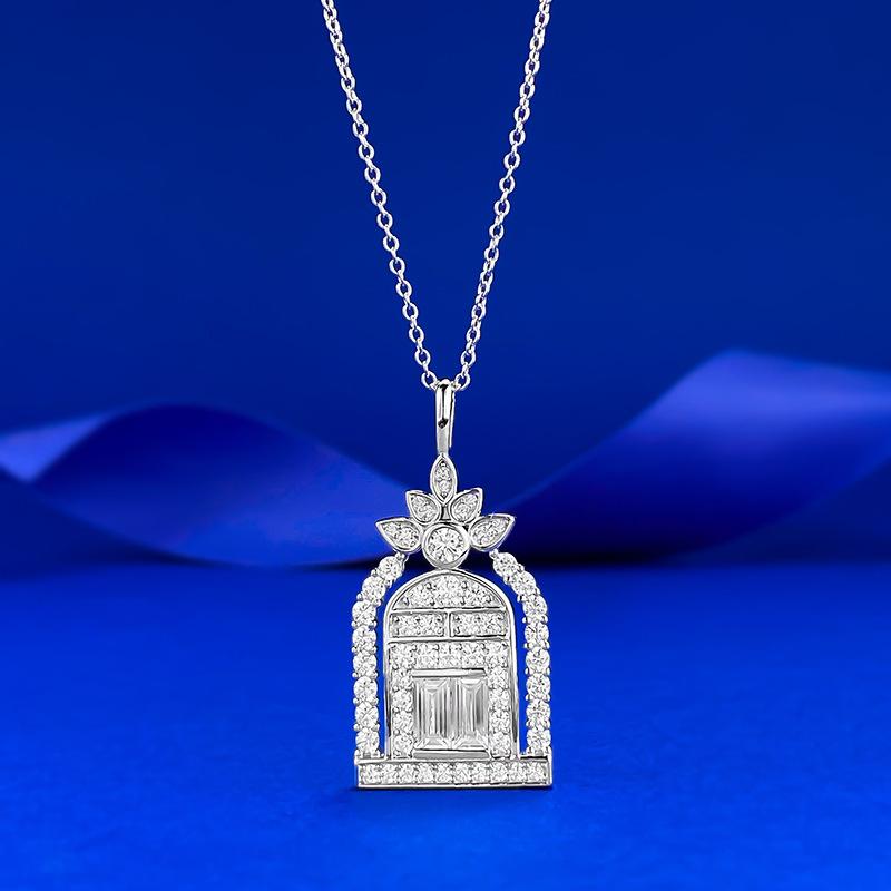 

Gate Of Happiness Castle Necklace Clavicle Chain Temperament Advanced Sense 925 Silver