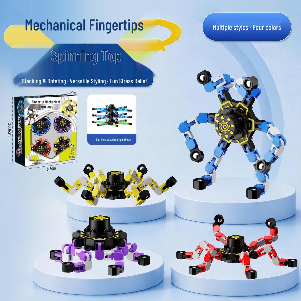 Transformable Luminous Fingertip Gyroscope - Educational Rotating Decompression Toy for Kids