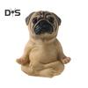 Meditating Dog Figurine Resin French Bulldog Statue Yoga Puppy Animal Sculpture Home Office Desktop Garden Decoration Ornament Festival Gift