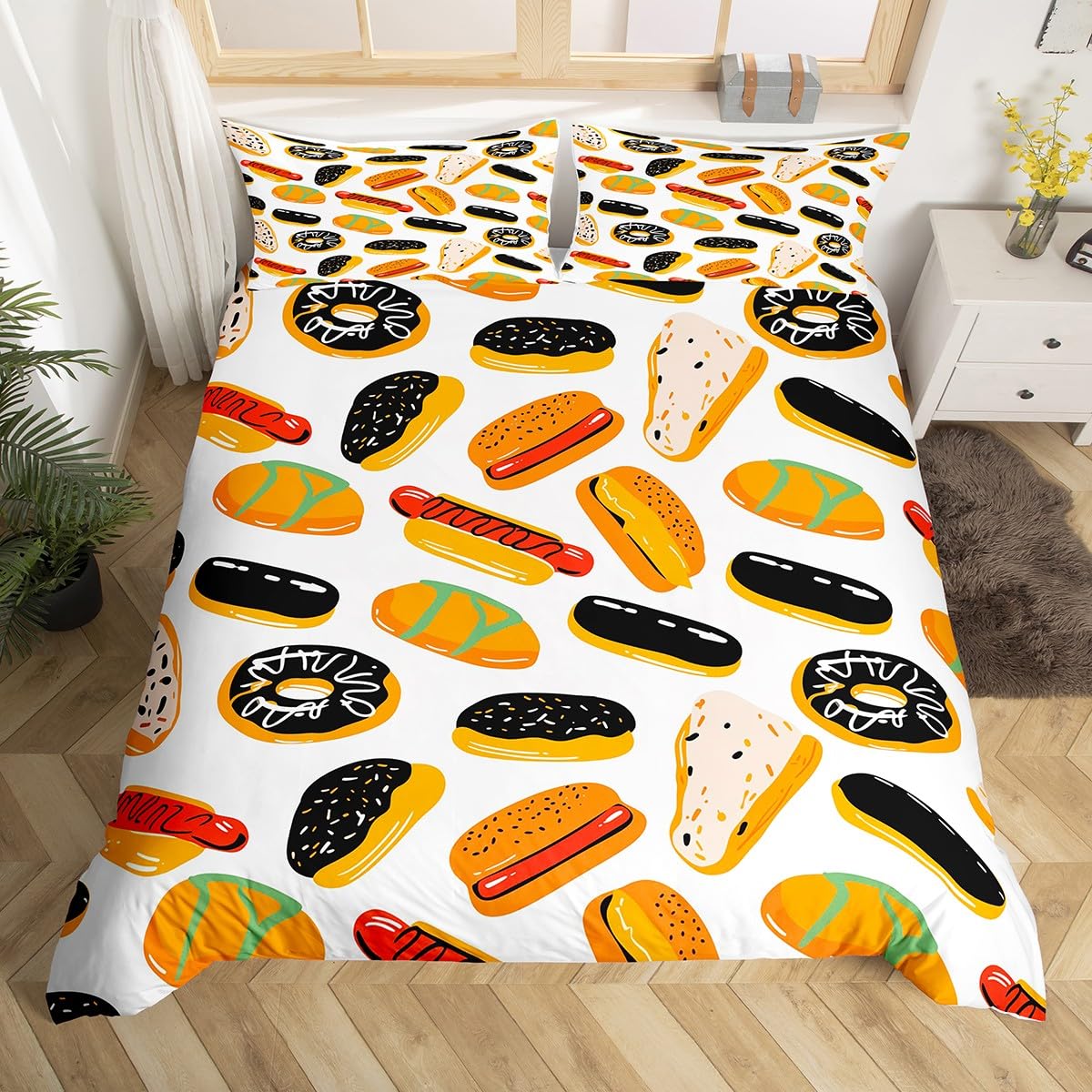 

Bread Duvet Cover For Kids Teens Queen Size Lightweight Down Quilt Covers Bedroom Decor 2 Pillowcases 1 Duvet Cover No Comforter EU Single(135x200cm)