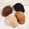 Retro Streetwear Beret Hats for Women Man Autumn Winter Corduroy Fleece Solid Color Forward Hats Fashion Adjustable Painter Caps