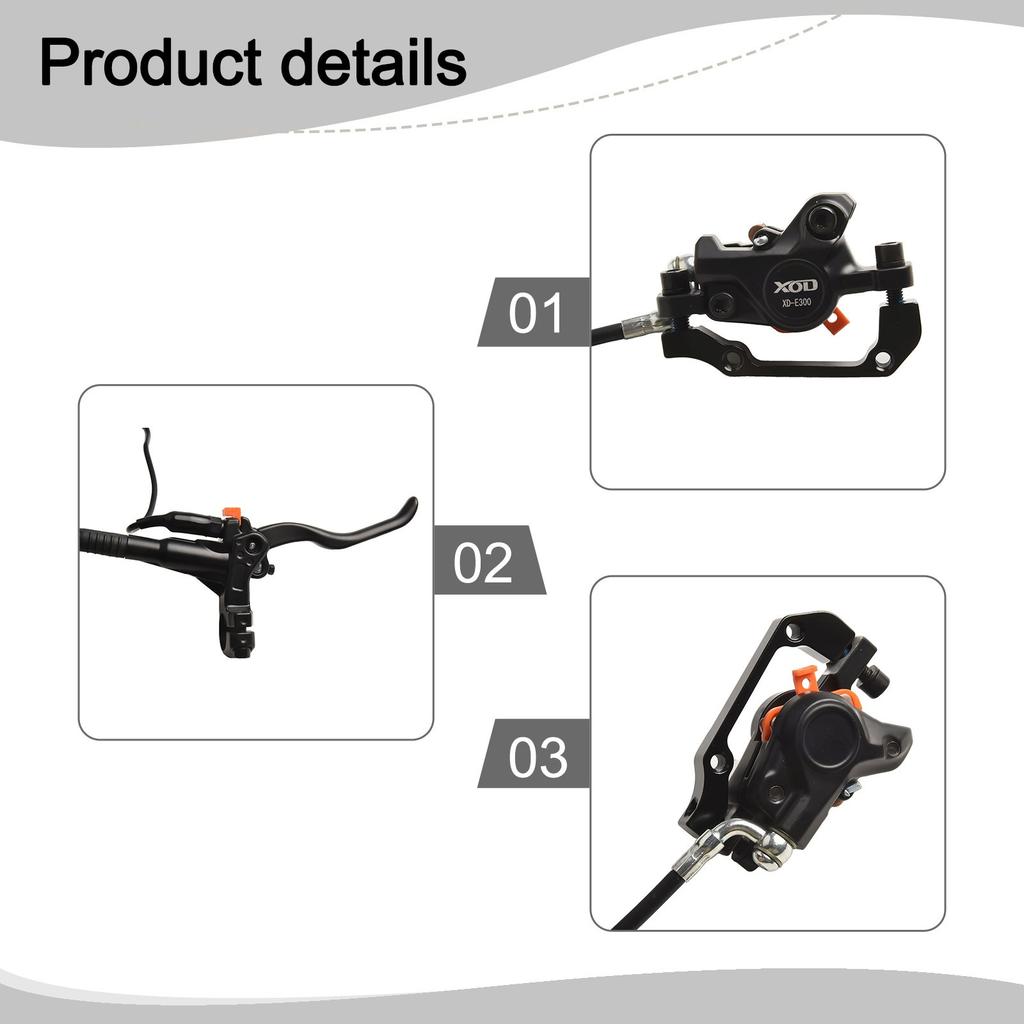 Hydraulische Scheibenbremse Aluminiumlegierung E-Bike Elektrisches Kabel 180mm Links-hinten Nützlich