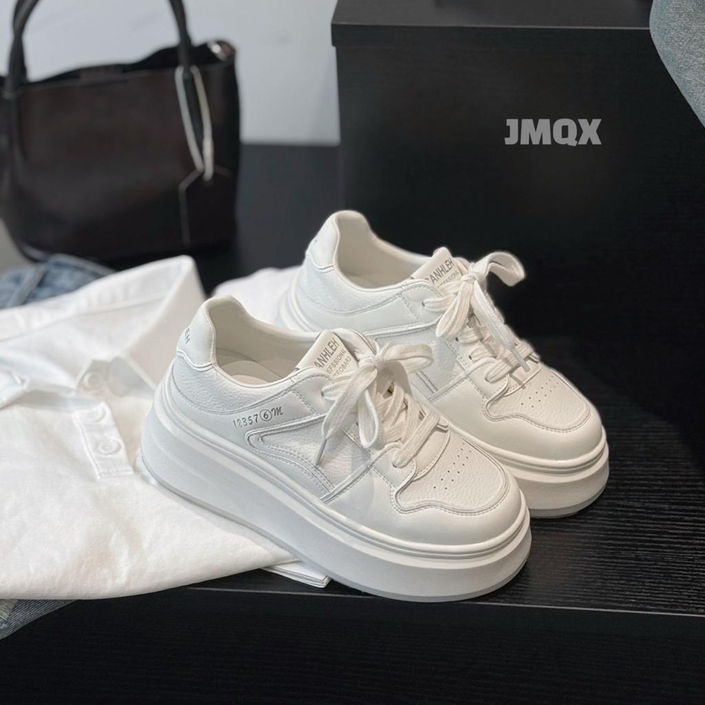 Thick-soled heightening versatile casual board shoes 2025 new summer popular women's lightweight soft-soled white shoes are not tired