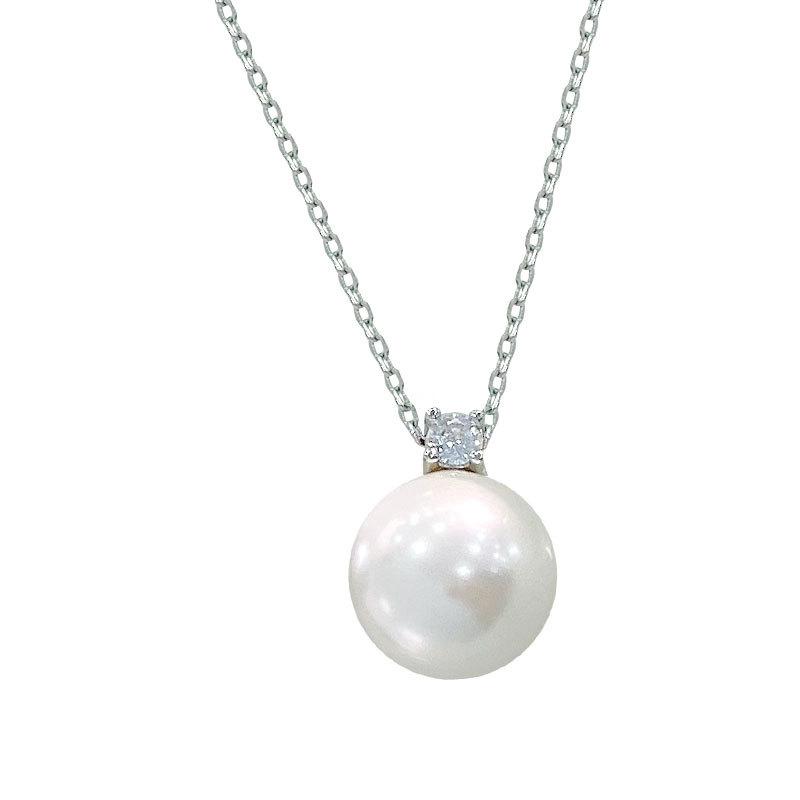 French Retro Pearl Zircon Necklace with Simple Clavicle Chain Niche Design Sense Decoration