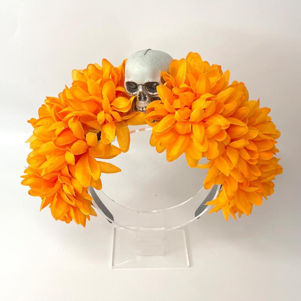 Halloween Flower Headband with Spider for Cosplay or Makeup Party