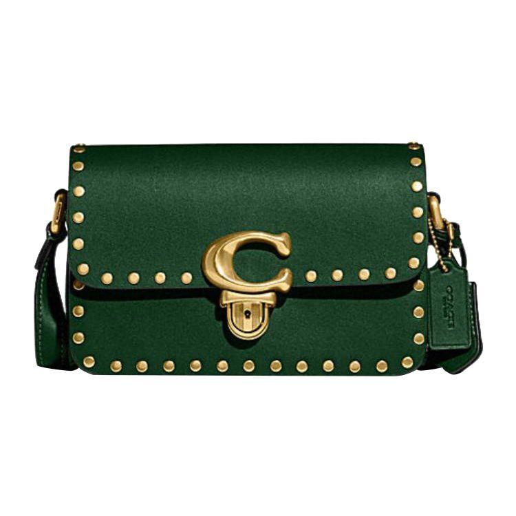New COACH Studio Cow Leather Crossbody Bag Shoulder Bag Small Size Women's Green CC384-B4CZS