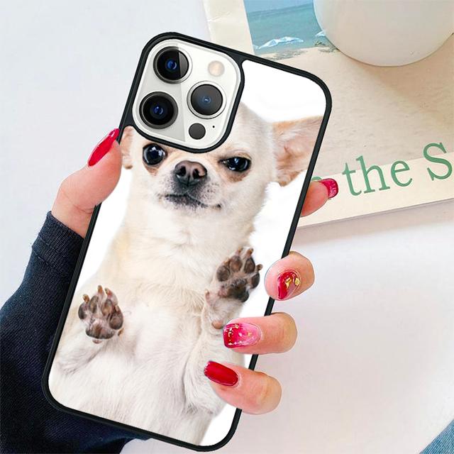 Animal Chihuahua with Flower Coque Shell For iPhone 17 Air 15 16 14 13 12 Pro Max 11 Pro Max Plus Phone Case Cover