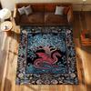 Folk Art Dragon Theme Rug Carpet for Living Room Bedroom Decor Aesthetic Mythical Creatures Art Floor Mat Coffee Table Mat