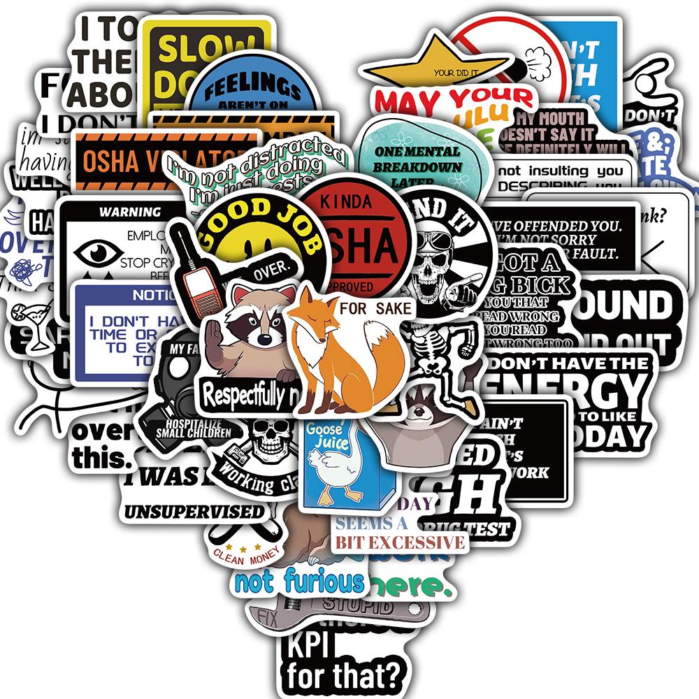 

50/100PCS Adult Fun 2 Stickers Cartoon Animal Coffee Decal Fun Text Harajuku for Laptops Landscape Waterproof Suitcases Sticker