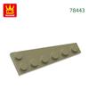 Non-Toxic 80Pcs/Lot 78443 Left Tooth Flat 6+1Dots Building Blocks Moc Accessories Compatible With Assembles Bricks Children Toys