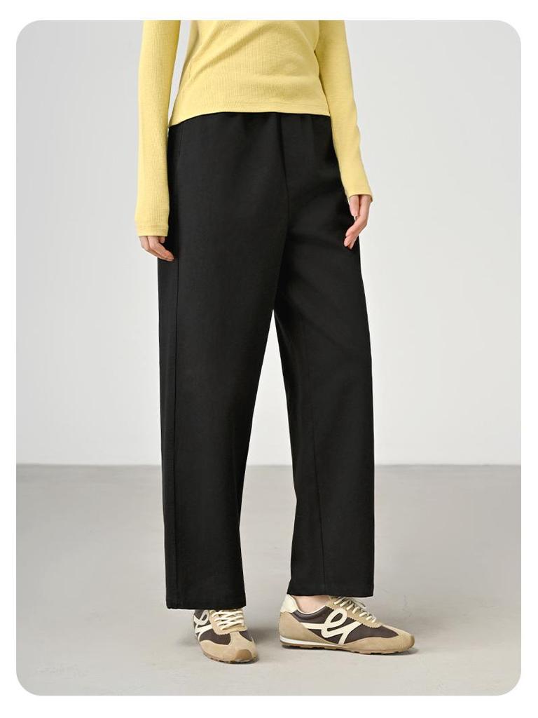 ABOUTSEA Women's Tencel Cotton Wide-Leg Spring Pants, Casual Nine-Point Design.