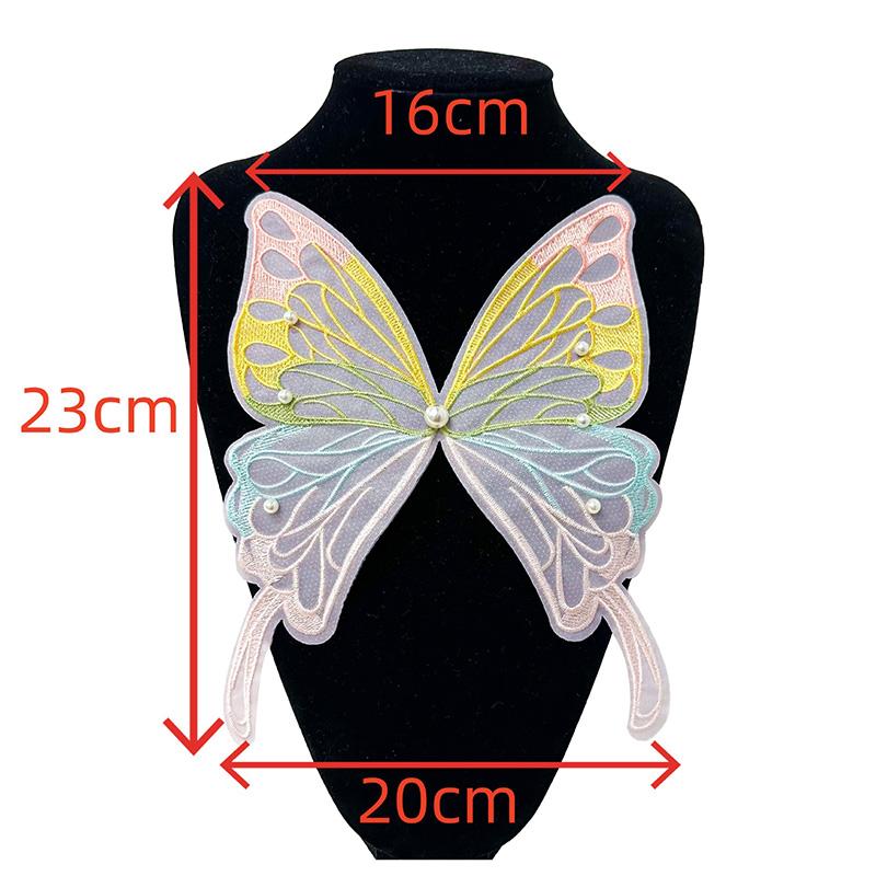 Lace Embroidered Butterfly Patch DIY Sewing Clothing Applique Collar Organza Fabric Patches Dress Decoration Accessories 1pc
