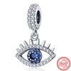 New 925 Sterling copper Blue Zircon Eyes Owl Turtle Bird Ring Pyramid DIY Beads Fit Original Pantaro Charms Bracelet DIY Zircon