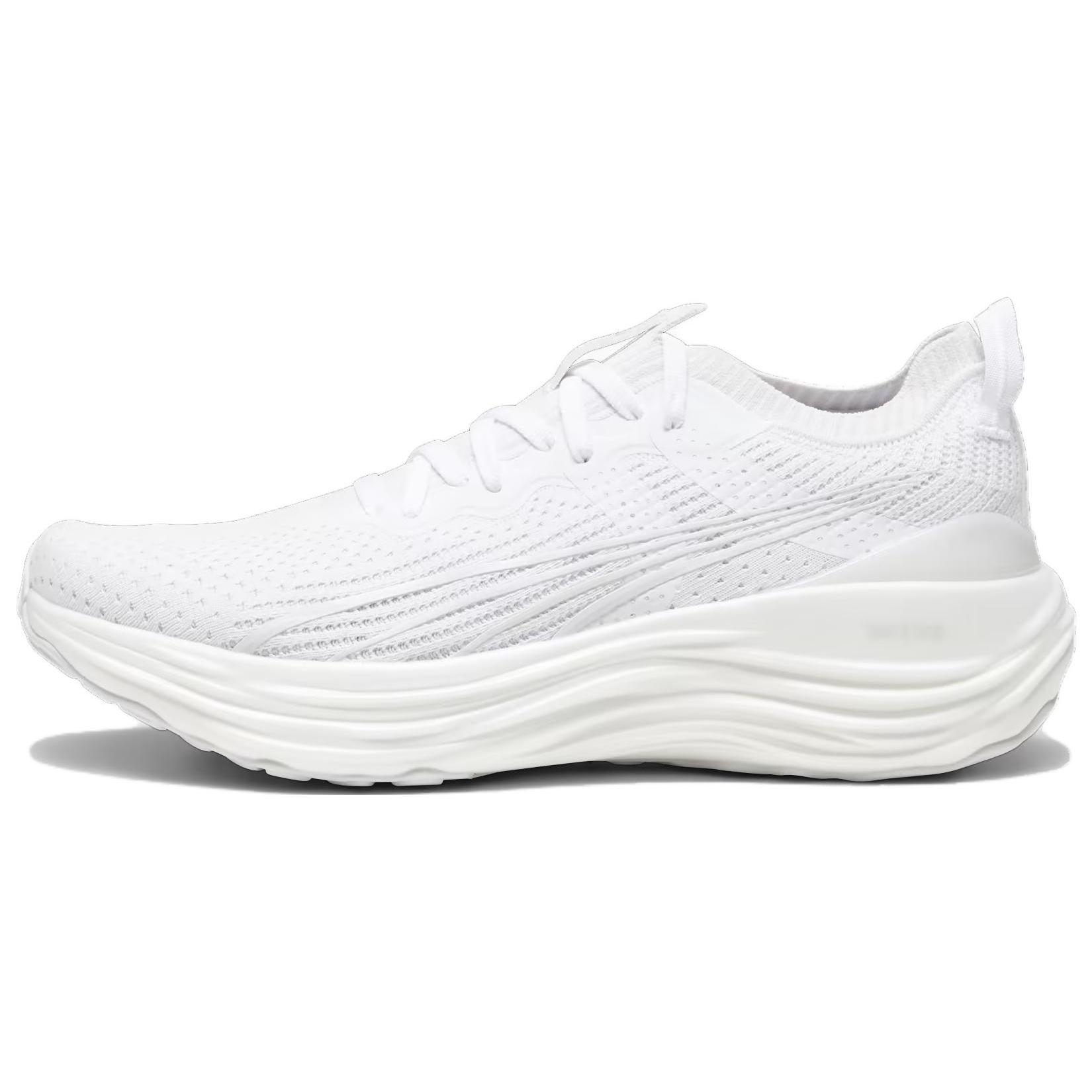 PUMA ForeverRun NITRO Knit White Feather Grey Men s 379139-05 EU 40