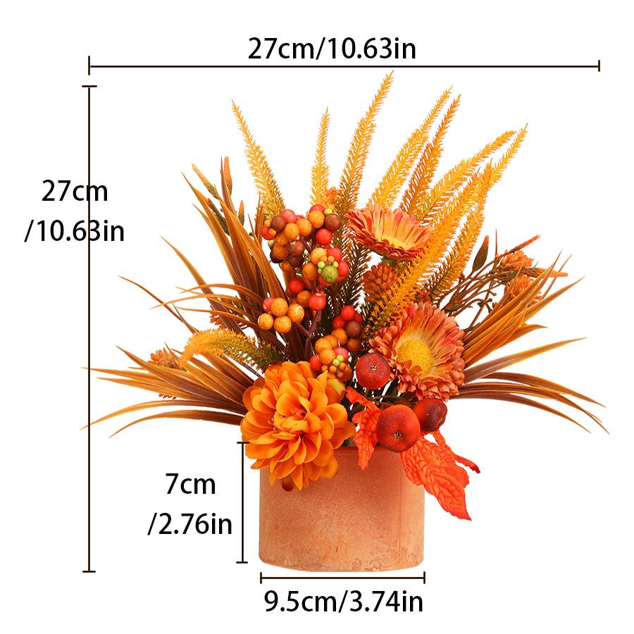 

Artificial Fall Flowers Autumn Potted Plants Fake Plants for Harvest Table Centerpieces Home Office Farmhouse Thanksgiving Decor