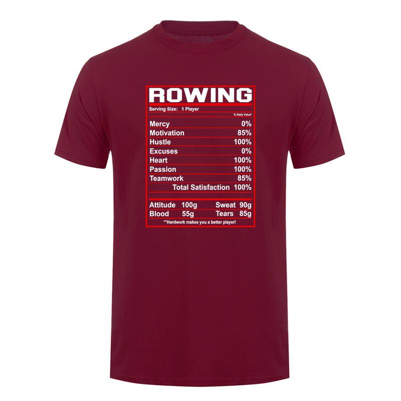 Rowing Nutrition Facts Funny Rower Crew Team Tshirt Sports Athlete Unisex T Shirts Da582