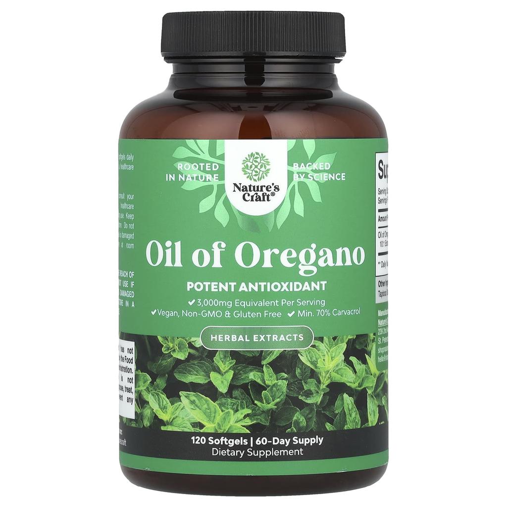 Nature's Craft, Oil of Oregano, 120 Softgels (150mg per softgel)
