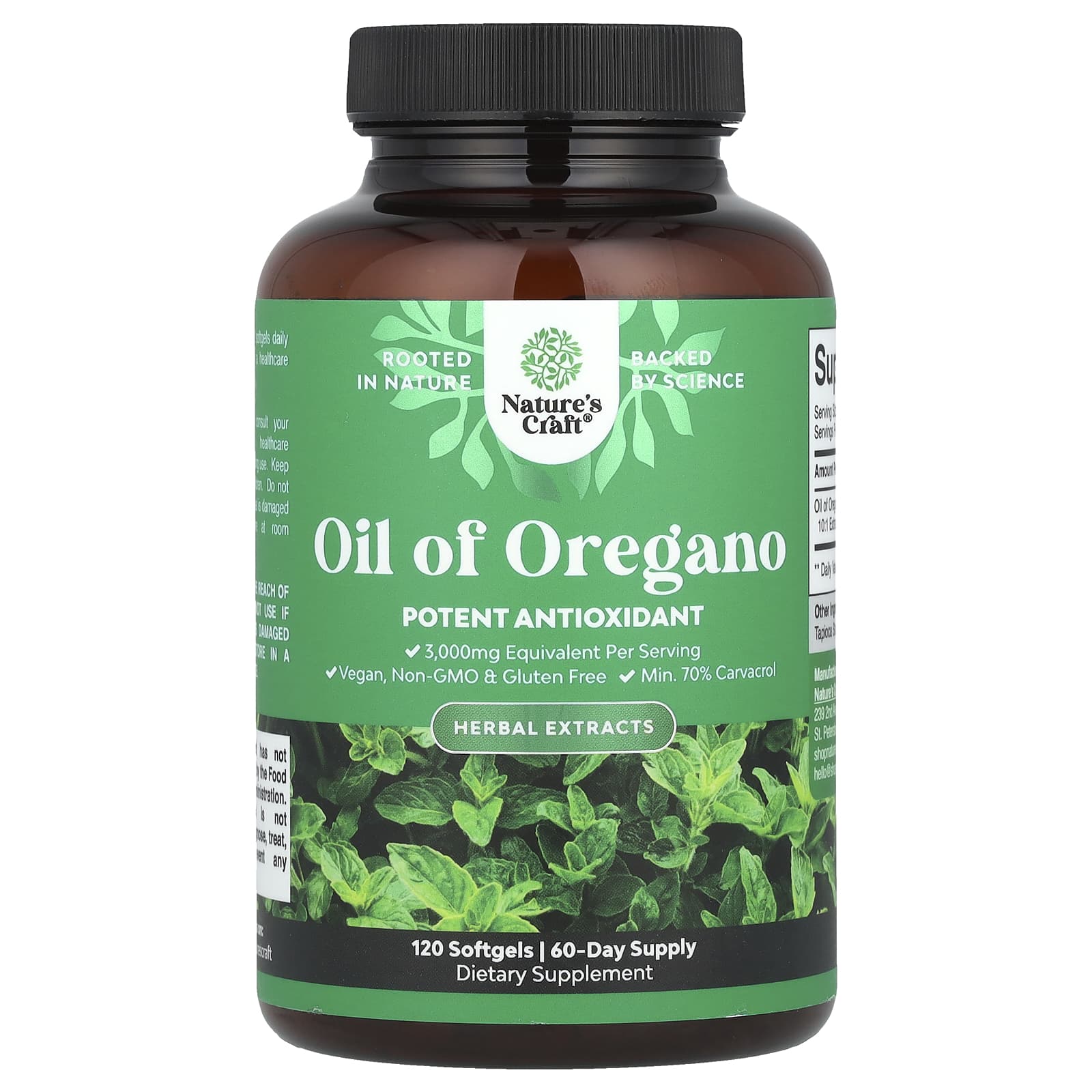 

Nature S Craft, Oil of Oregano, 120 Softgels (150Mg per Softgel)