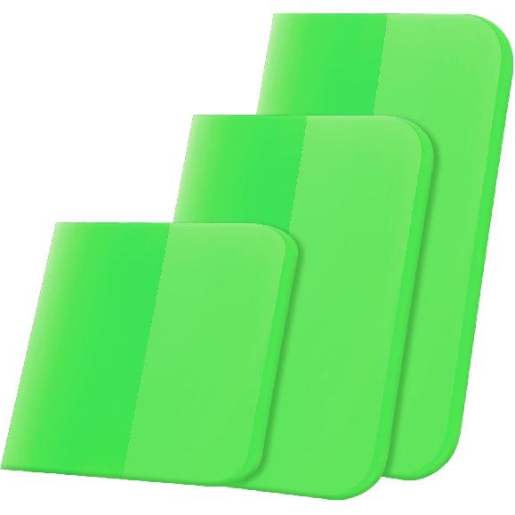 3 in 1 Anti-Scratch Rubber Squeegee, 3 Pcs Green PPF Squeegee Car Vinyl Wrap Tool Kit for Vinyl Wrap Window, Different Sizes зелёный